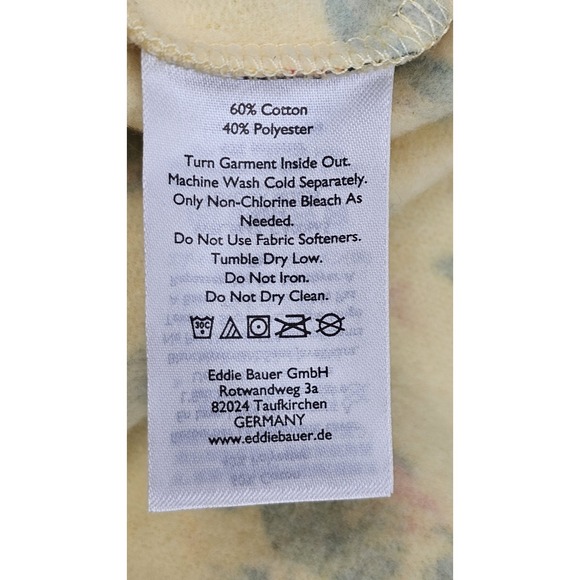 VTG Eddie Bauer Sweatshirt Mens Medium Yellow Crewneck Island Hawaiian Volcano - Picture 8 of 8